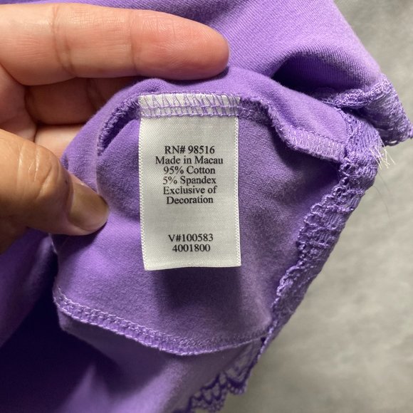 COLDWATER CREEK Camisole Tank Top Purple Lilac Stretch Lace Women Medium 10 12 - Picture 14 of 16
